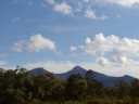 裏磐梯から見た磐梯山の山並み H15.10